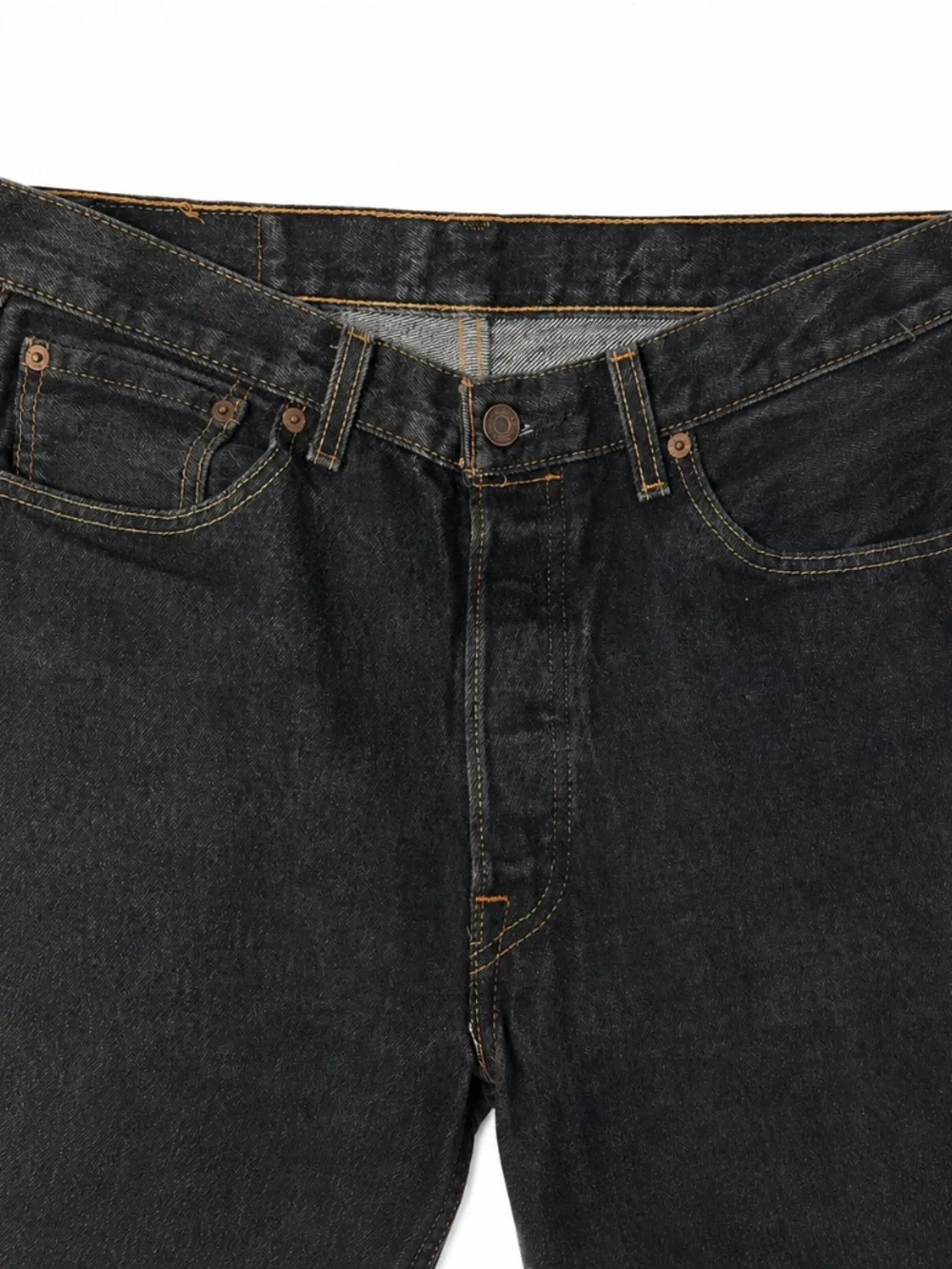 Levi's 501 Original Black Jeans Men's 34x30 Button Fly Straight Leg Denim